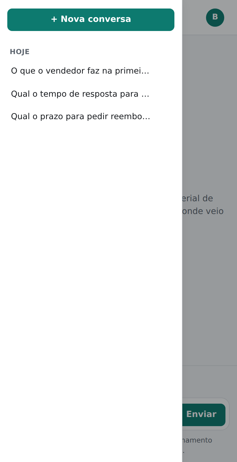 Lista de conversas aberta no celular